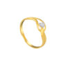 TOMEI Dual-Tone Lasered Heart Ring, Yellow Gold 916