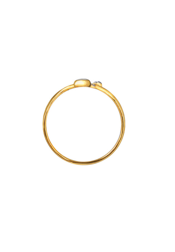 TOMEI Dual-Tone Heart Connected Ring, Yellow Gold 916