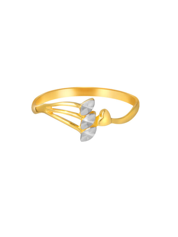 TOMEI Dual-Tone Heart Connected Ring, Yellow Gold 916