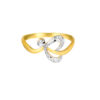 TOMEI Dual-Tone Twisted Heart Ring, Yellow Gold 916