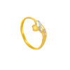 TOMEI Dual-Tone Mini Heart Ring, Yellow Gold 916