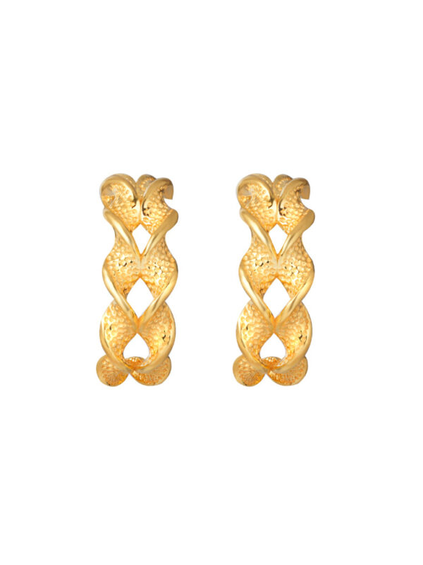 TOMEI Leaves Twirling Earrings, Yellow Gold 916