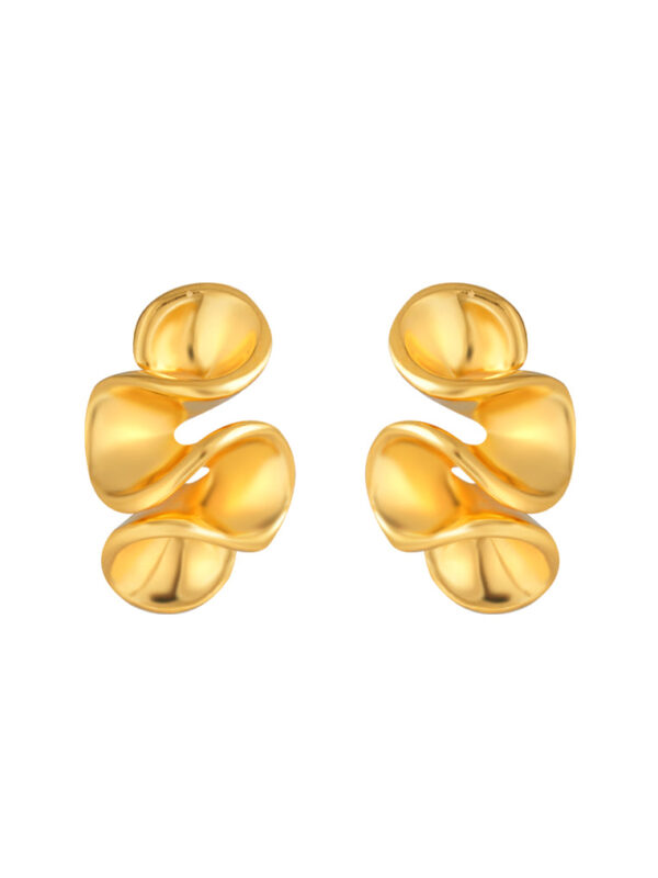 TOMEI Curvy Earrings, Yellow Gold 916