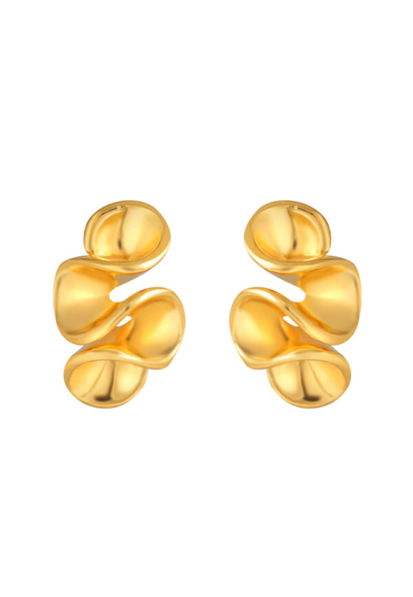 TOMEI Curvy Earrings, Yellow Gold 916