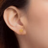 TOMEI Curling Petals Earrings, Yellow Gold 916