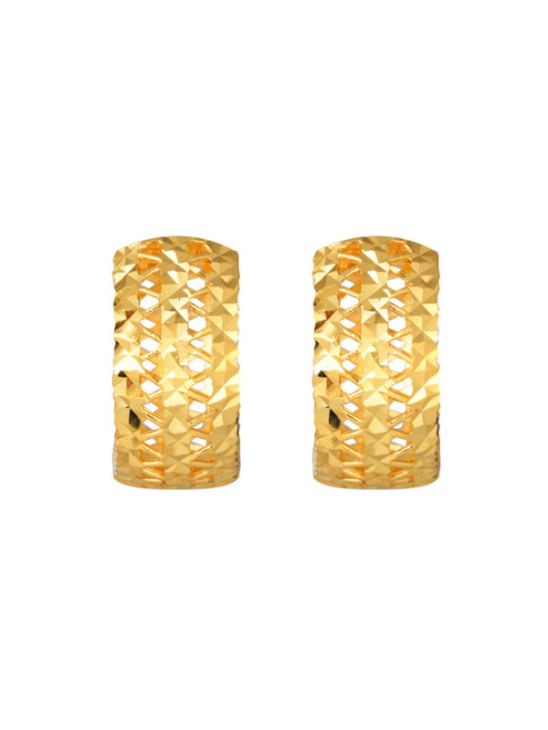 TOMEI Hollow Carving Hoop Earrings, Yellow Gold 916