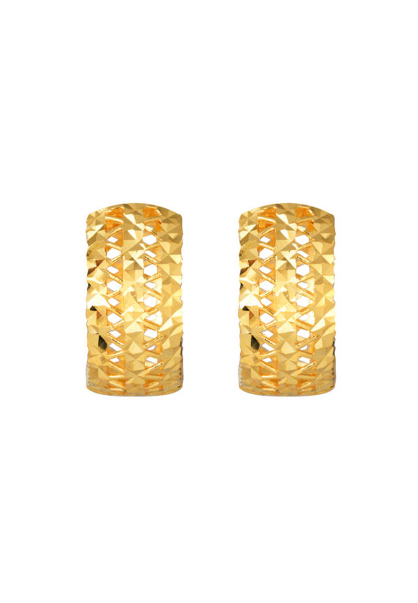 TOMEI Hollow Carving Hoop Earrings, Yellow Gold 916