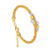 TOMEI Dual-Tone Lasered Balls Bangle, Yellow Gold 916