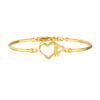 TOMEI Duo Heart Bangle, Yellow Gold 916