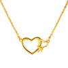 TOMEI Duo Heart Necklace, Yellow Gold 916