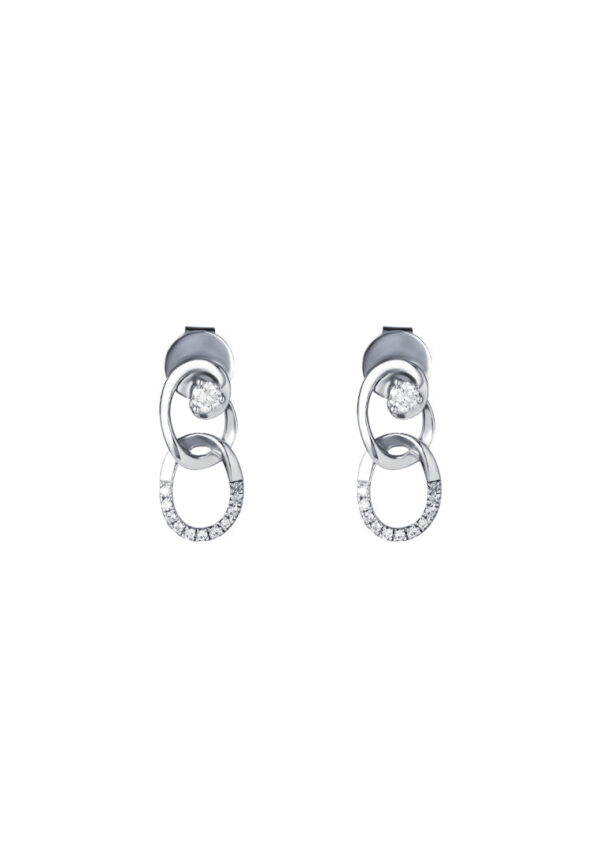 TOMEI Diamond Earrings, White Gold 375