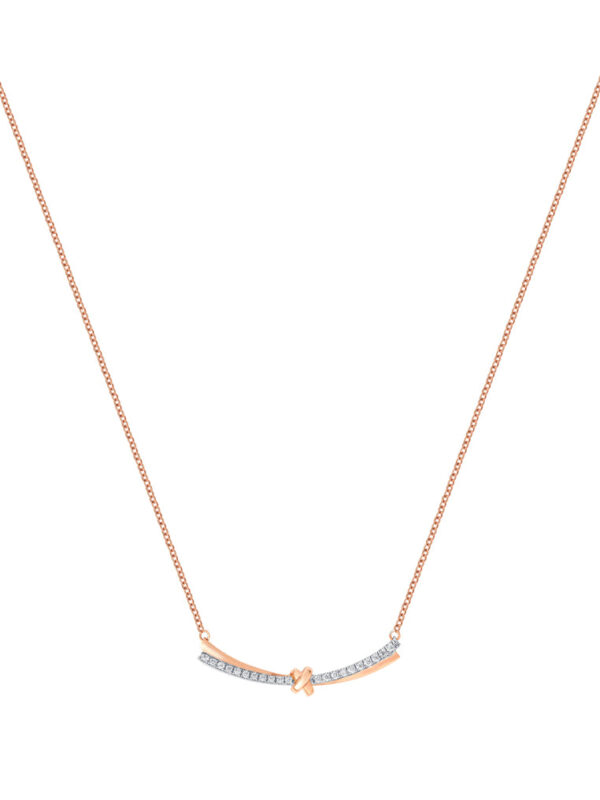 TOMEI Lovely Knot Necklace, Rose Gold 750