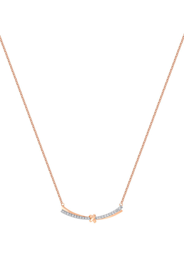 TOMEI Lovely Knot Necklace, Rose Gold 750