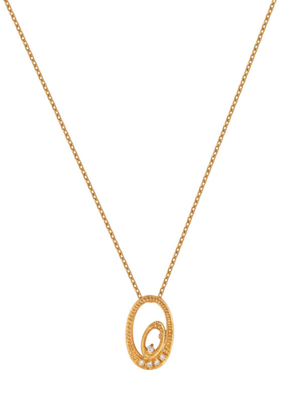 TOMEI Diamond Pendant Set, Yellow Gold 375