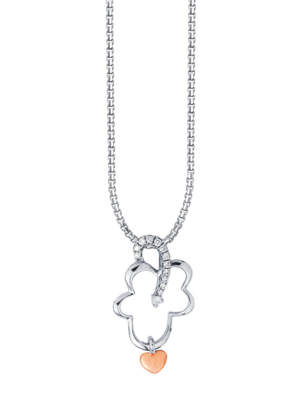TOMEI Diamond Pendant Set, White Gold 375