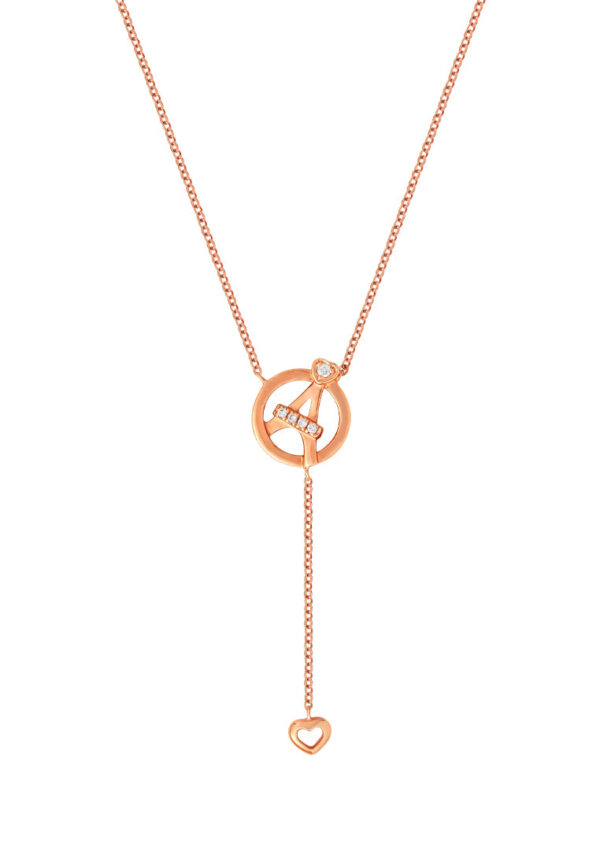 TOMEI Love Of Tower Necklace, Rose Gold 750