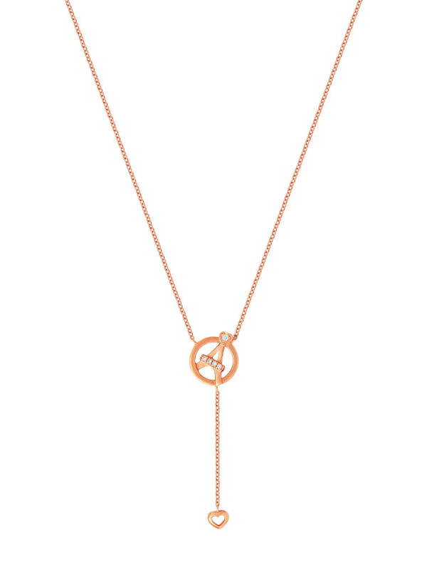 TOMEI Love Of Tower Necklace, Rose Gold 750