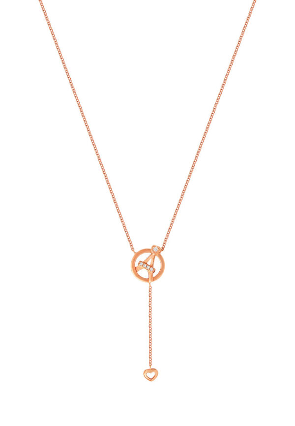 TOMEI Love Of Tower Necklace, Rose Gold 750
