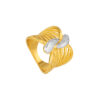 TOMEI Dual-Tone Spread Wings Ring, Yellow Gold 916
