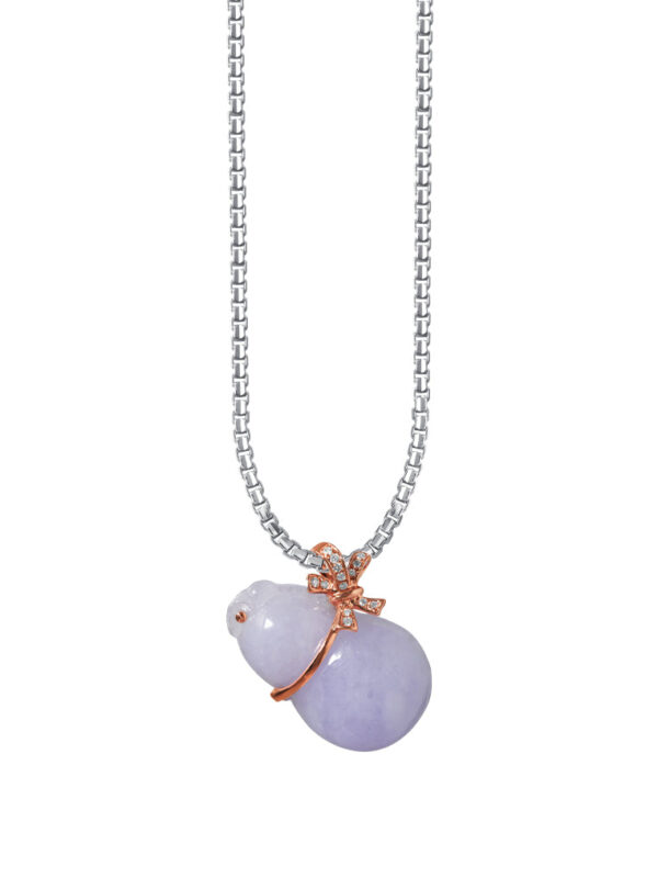 TOMEI Hulu Jade Pendant, Rose Gold 750
