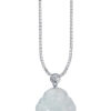 TOMEI Buddha Jade Pendant, White Gold 750