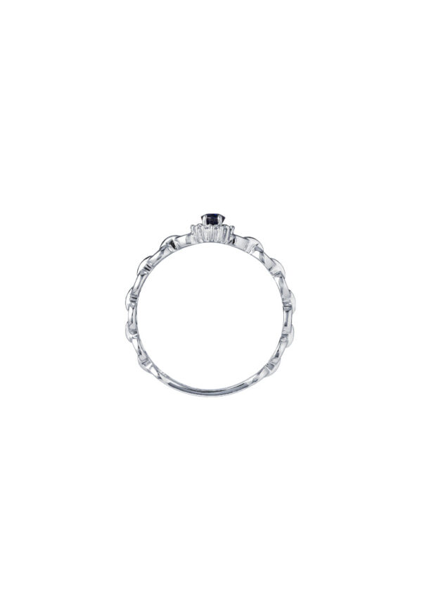 TOMEI Blue Sapphire Diamond Ring, White Gold 750