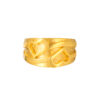 TOMEI Duo Heart Printed Ring, Yellow Gold 916