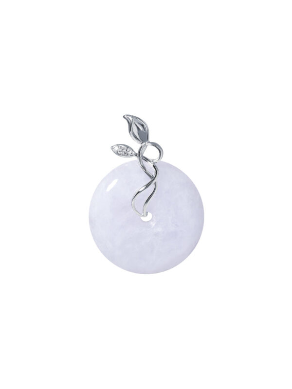 TOMEI Blooming Leaves Jade Pendant, White Gold 750