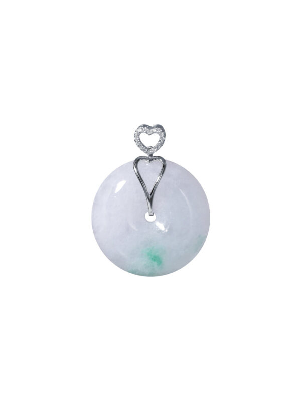 TOMEI Heart Jade Pendant, White Gold 750