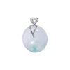 TOMEI Heart Jade Pendant, White Gold 750