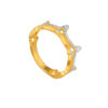 TOMEI Dual-Tone Crown Ring, Yellow Gold 916