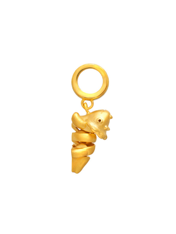 TOMEI Baby Dinosaur Charm, Yellow Gold 916