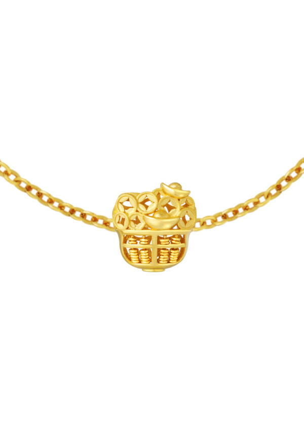 TOMEI Money Bag Abacus Pendant, Yellow Gold 916
