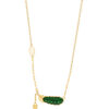 TOMEI Auspicious Leaf Jade Necklace, Yellow Gold 750