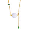 TOMEI Auspicious Barrel Purple Jade Necklace, Yellow Gold 750
