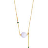 TOMEI Auspicious Barrel Purple Jade Necklace, Yellow Gold 750