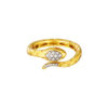 TOMEI Diamond Cut Collection, The Golden Snake Ring, Yellow Gold 916