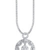 TOMEI Diamond Pendant, White Gold 750