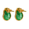 TOMEI Engraved Hulu Jade Earrings, Yellow Gold 750