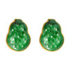 TOMEI Engraved Hulu Jade Earrings, Yellow Gold 750