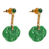 TOMEI Engraved Clouds Jade Earrings, Yellow Gold 750