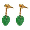 TOMEI Engraved Clouds Jade Earrings, Yellow Gold 750