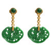 TOMEI Engraved Clouds Jade Earrings, Yellow Gold 750