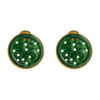 TOMEI Engraved Fu-Zi Jade Earrings, Yellow Gold 750