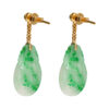 TOMEI Engraved Jade Earrings, Yellow Gold 750