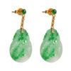 TOMEI Engraved Jade Earrings, Yellow Gold 750