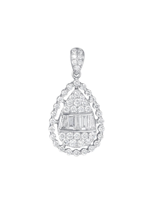 TOMEI Diamond Pendant, White Gold 750