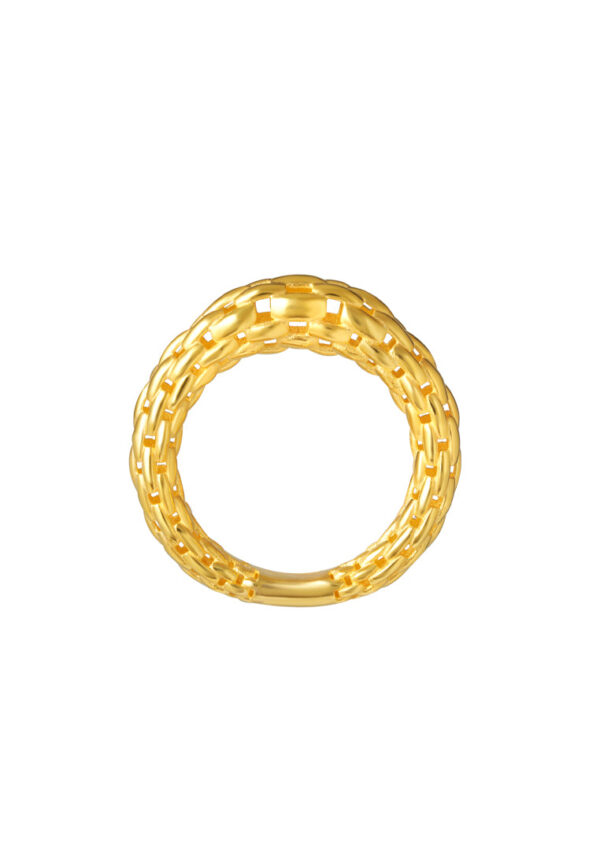 TOMEI Lusso Italia Layered Chain Ring, Yellow Gold 916