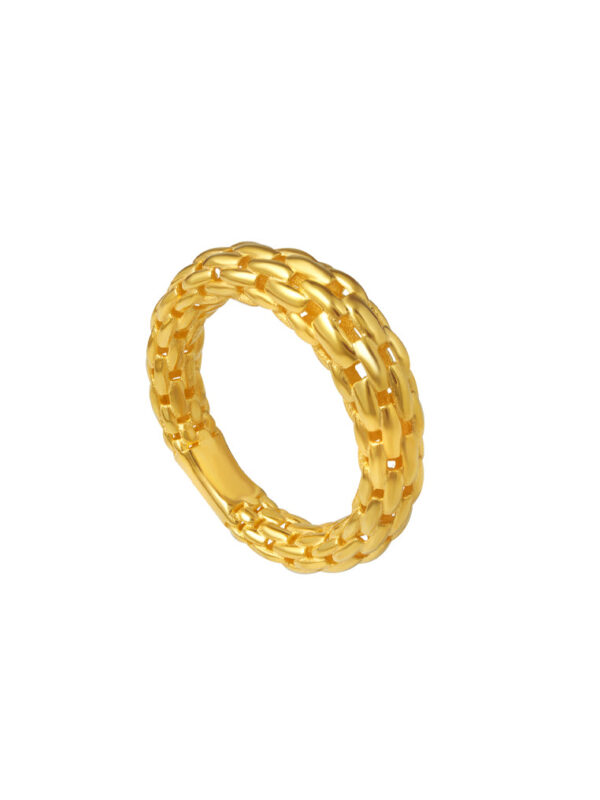 TOMEI Lusso Italia Layered Chain Ring, Yellow Gold 916