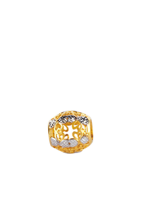 TOMEI Clover of Heart Mosaic Charm, Yellow Gold 916